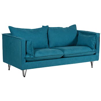 Canapé bleu canard toucher extra doux VARSOVIE