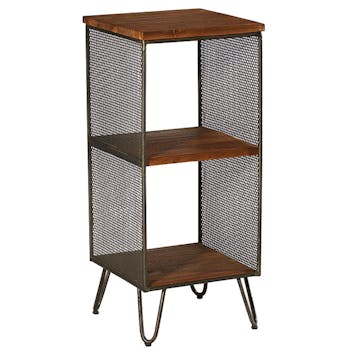 Sellette bois recyclé de teck métal vieilli BALTIMORE