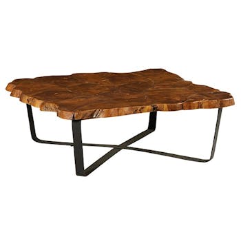 Table basse ronde teck massif recyclé D100 cm BALTIMORE