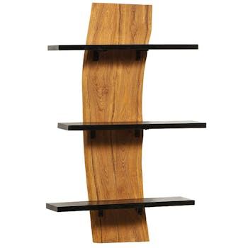 Etagère murale courbe bois de teck recyclé BALTIMORE