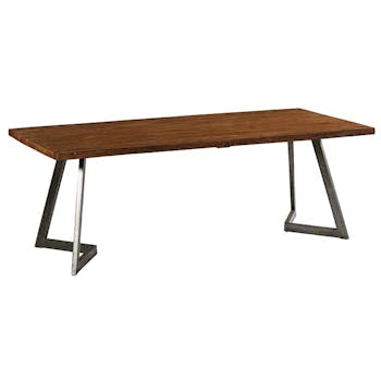 Table à manger bois recyclé teck pied accent 220 cm CLEVELAND