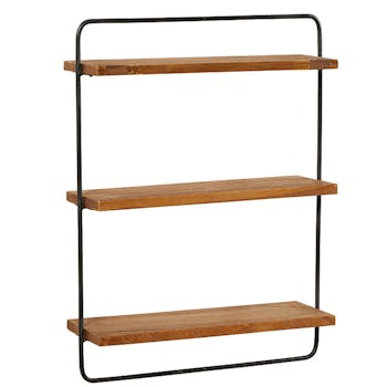 Etagère murale industrielle teck recyclé métal BALTIMORE