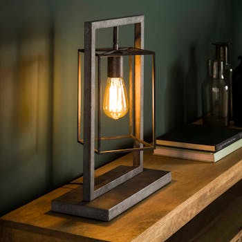 Lampe industrielle lampion métal vieilli RALF