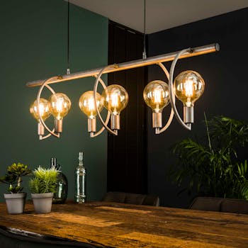 Suspension industrielle 6 lampes arcs TRIBECA