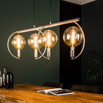 Suspension industrielle 4 lampes arcs XL TRIBECA