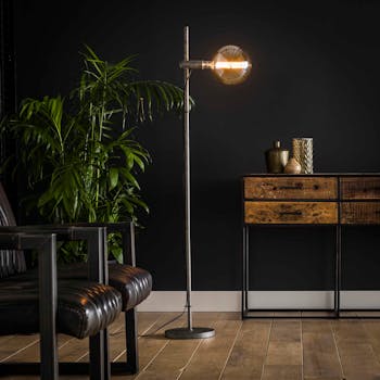 Lampadaire industriel droit 1 lampe métal vieilli TRIBECA