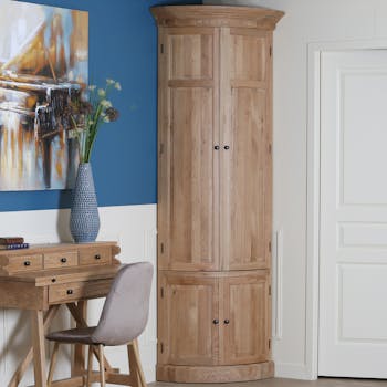 Encoignure Classique Chêne massif 117x230cm MEDICIS