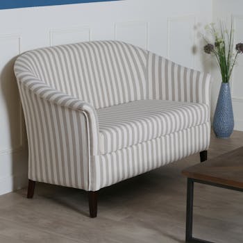 Banquette cabriolet 2 places lin rayures creme MIRA