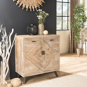 Petit buffet en bois blanchi PHOENIX