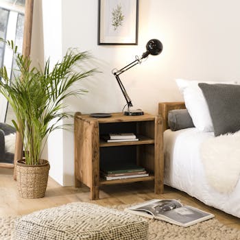 Table de chevet en bois de pin 2 niches DENVER