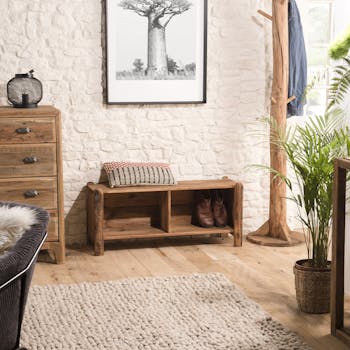 Meuble à chaussures en bois de pin recyclé DENVER