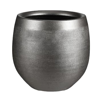 Cache-pot rond argenté 20 cm