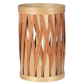Cache-pot haut bambou couleur terracotta