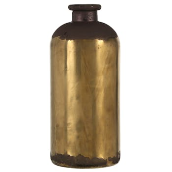 Bouteille soliflore dorée 25 cm