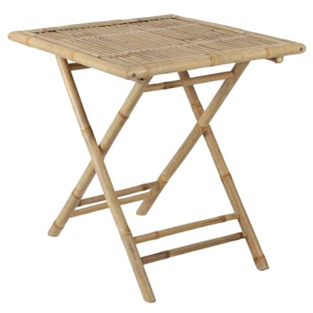 Table à manger carrée bambou naturel