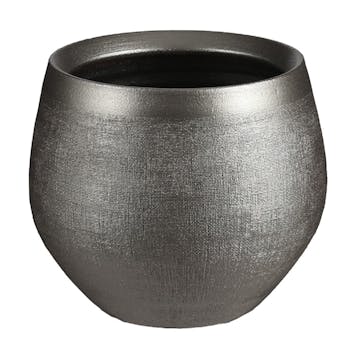 Cache-pot rond argenté 15 cm