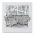 ABSTRAIT 40x40 Peinture abstraitre acrylique carré Blanc et Argent