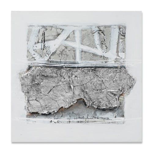 ABSTRAIT 40x40 Peinture abstraitre acrylique carré Blanc et Argent