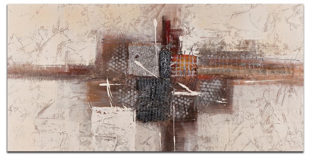 ABSTRAIT Peinture rectangulaire Marron Acrylique 120x60