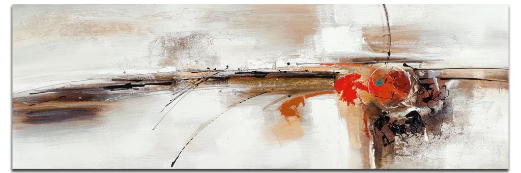 ABSTRAIT Tableau panoramique Rouge doré Acrylique 150x50