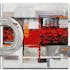 ABSTRAIT Toile triptyque Rouge métal Acrylique 146x70