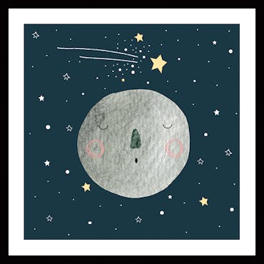 Affiche enfant encadrée lune