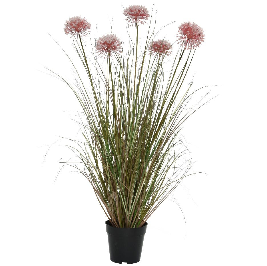 Allium artificiel en pot couleur rose 90 cm