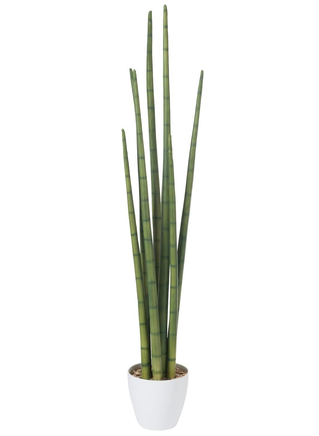 Aloe vera plante artificielle cache-pot blanc réf.30022542