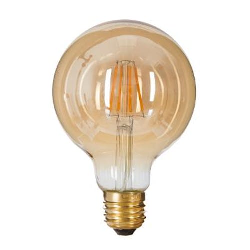 Ampoule globe LED ambré D8xH12cm