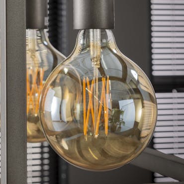  Ampoule globe led ambrée filament lumière chaude 12,5 cm E27
