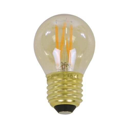 Ampoule globe 4,5 cm ambré LED filament lumière chaude (E27)