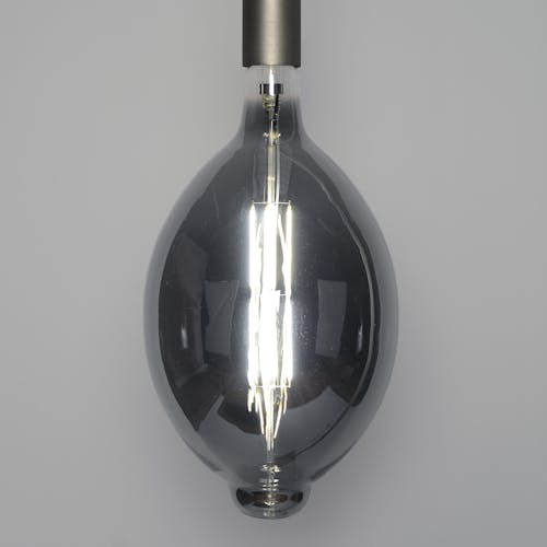 Ampoule ovale 33 cm gris fumé LED filament lumière chaude (E27)