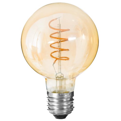 Ampoule LED vintage boule torsade ambre