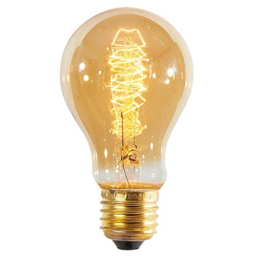 Ampoule vintage filament à incandescence forme ronde ambré D6xH11cm
