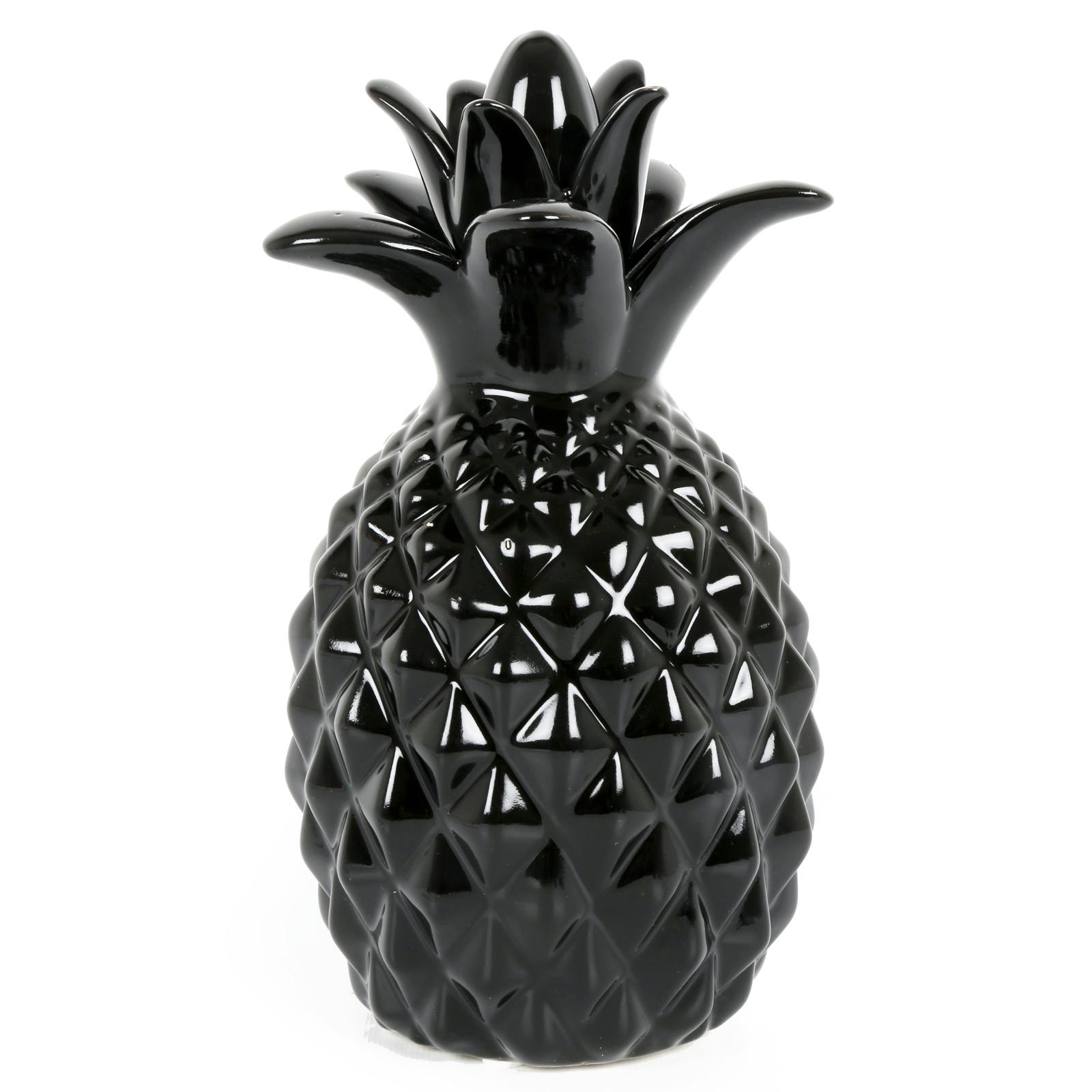 Ananas de décoration en dolomite noire H24cm