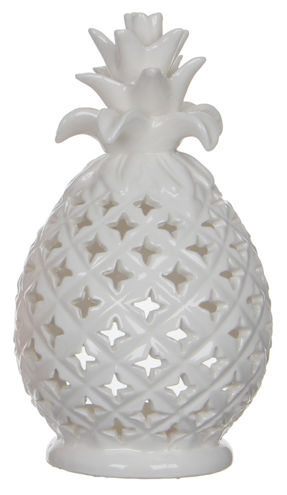 Ananas photophore ajouré blanc