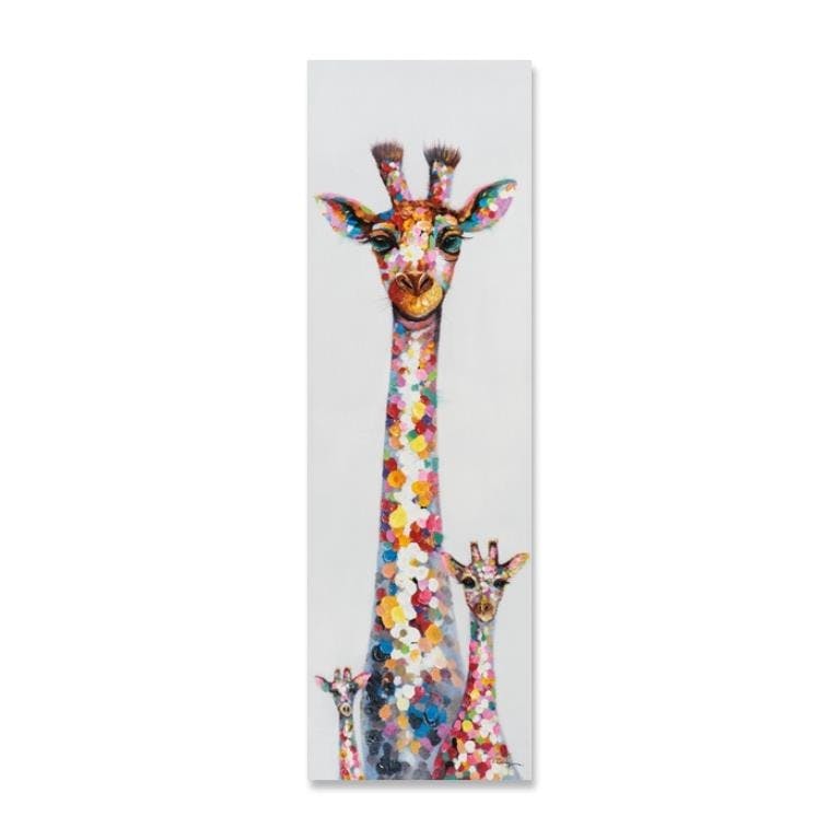 ANIMAUX 50x160 Peinture acrylique rectangle Multicolor - Girafes