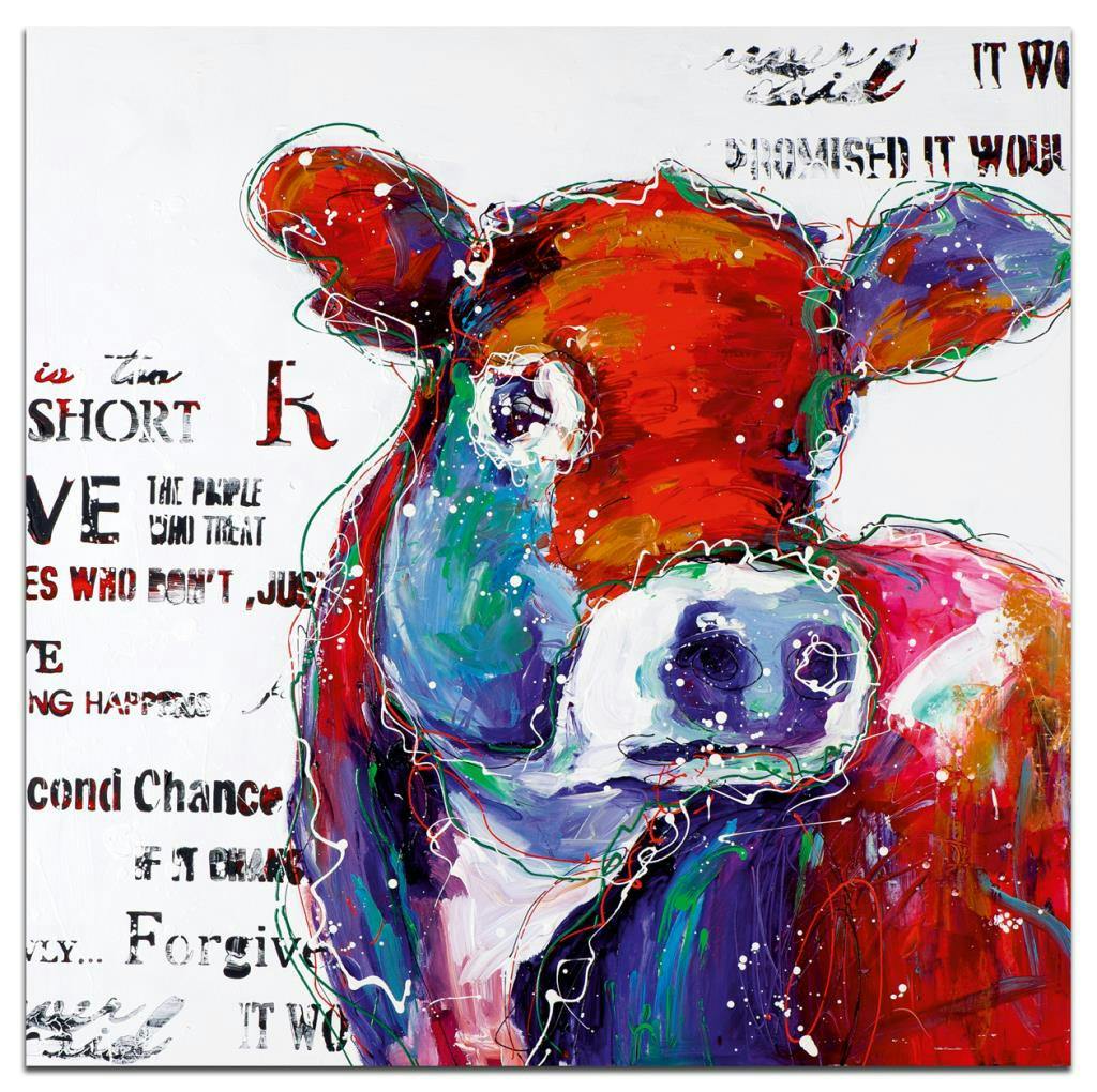 ANIMAUX Toile Animaux carrée Multicolore Acrylique 100x100