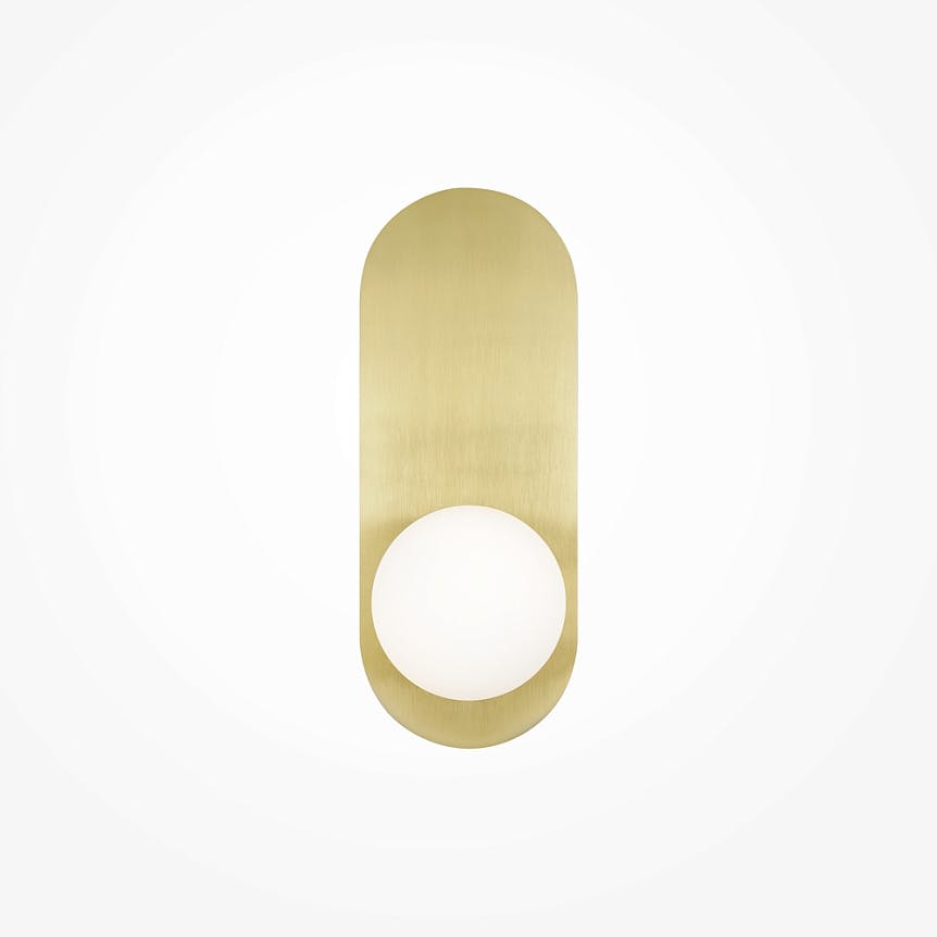 Applique globe en verre avec support doré, style design MESA