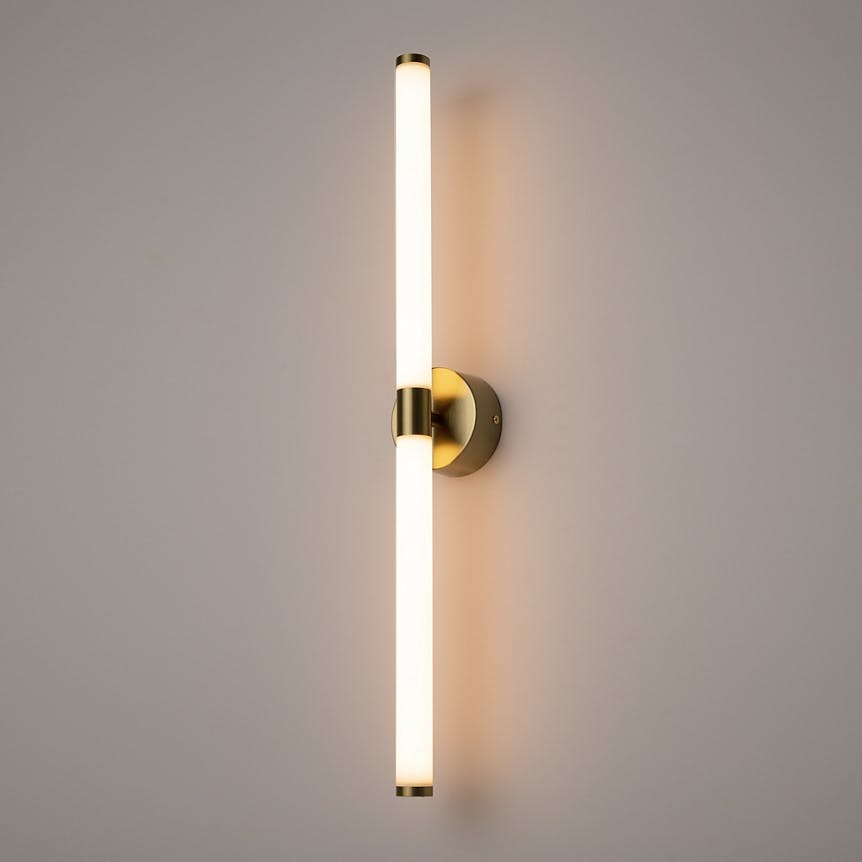 Applique moderne avec LED - tige dorée & blanc DELMAR