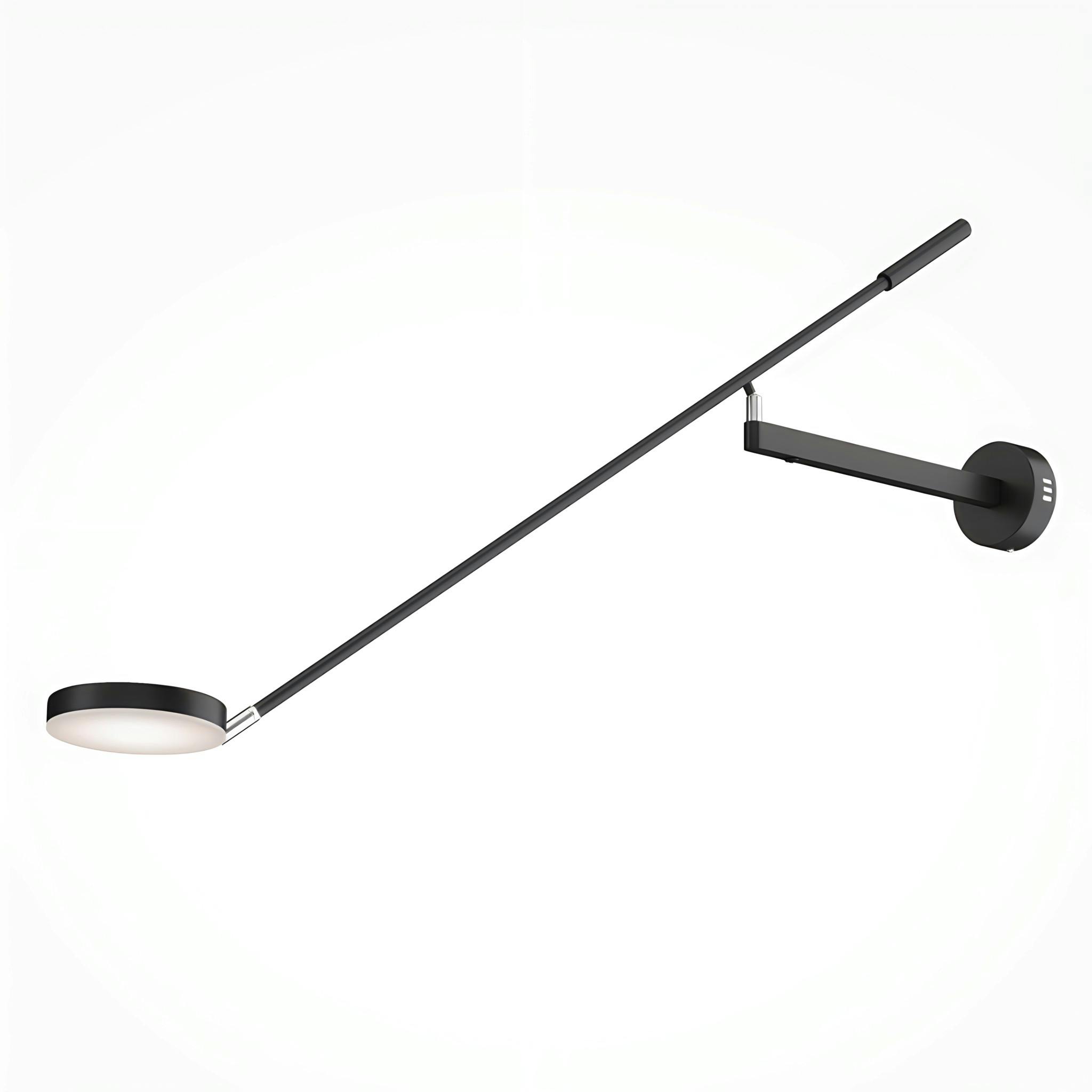 Applique murale articulée LED – 1 lampe disque noire OCALA