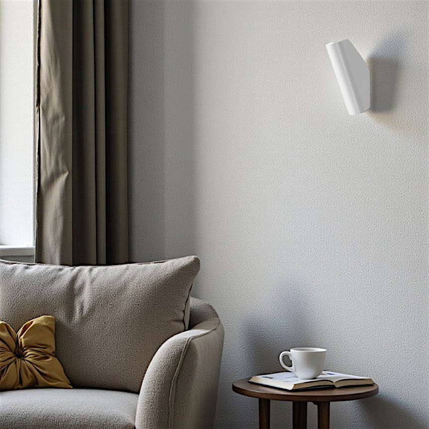 Applique murale blanche – forme pliée, éclairage haut bas MESA