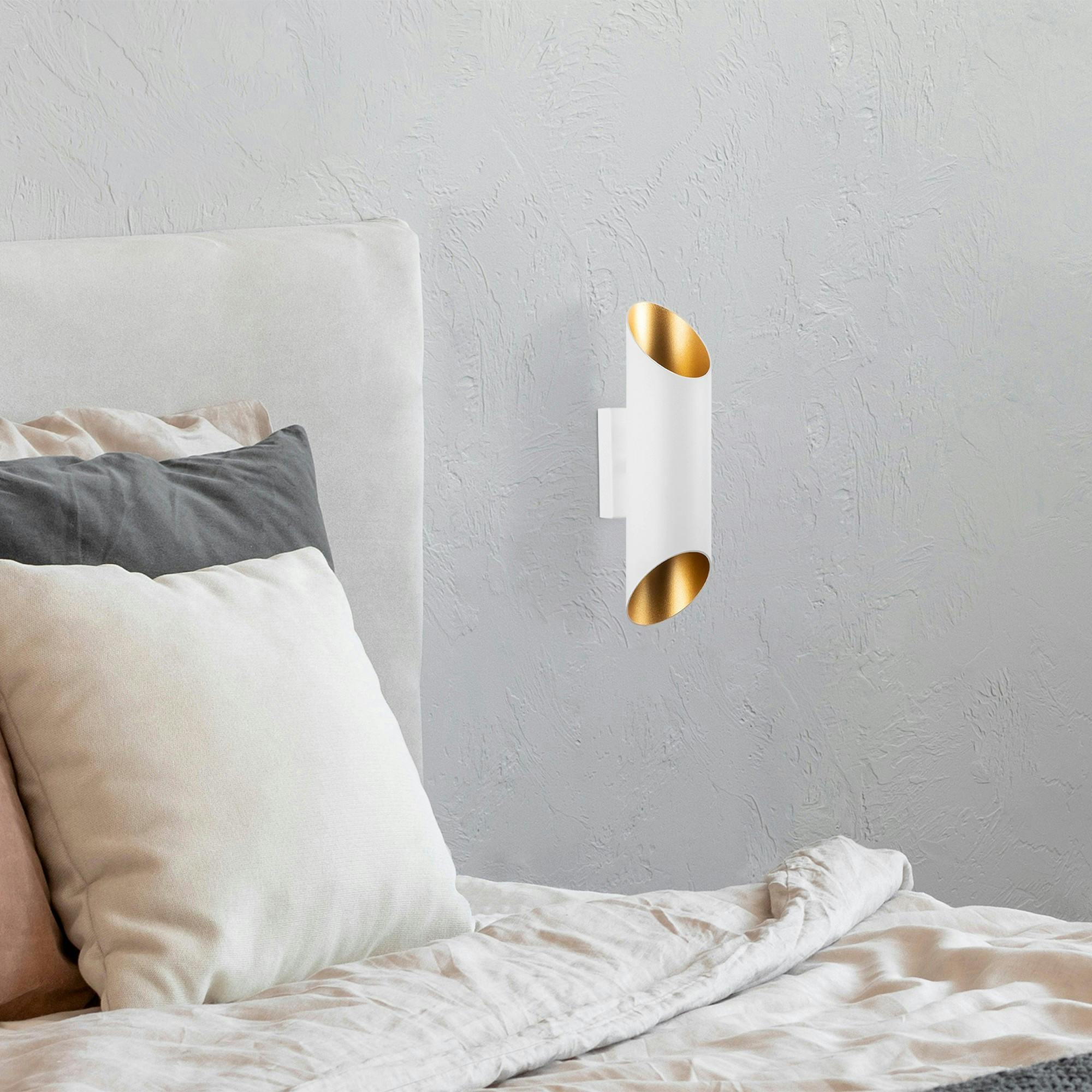 Applique murale design blanche, abat-jour cylindrique SINOP
