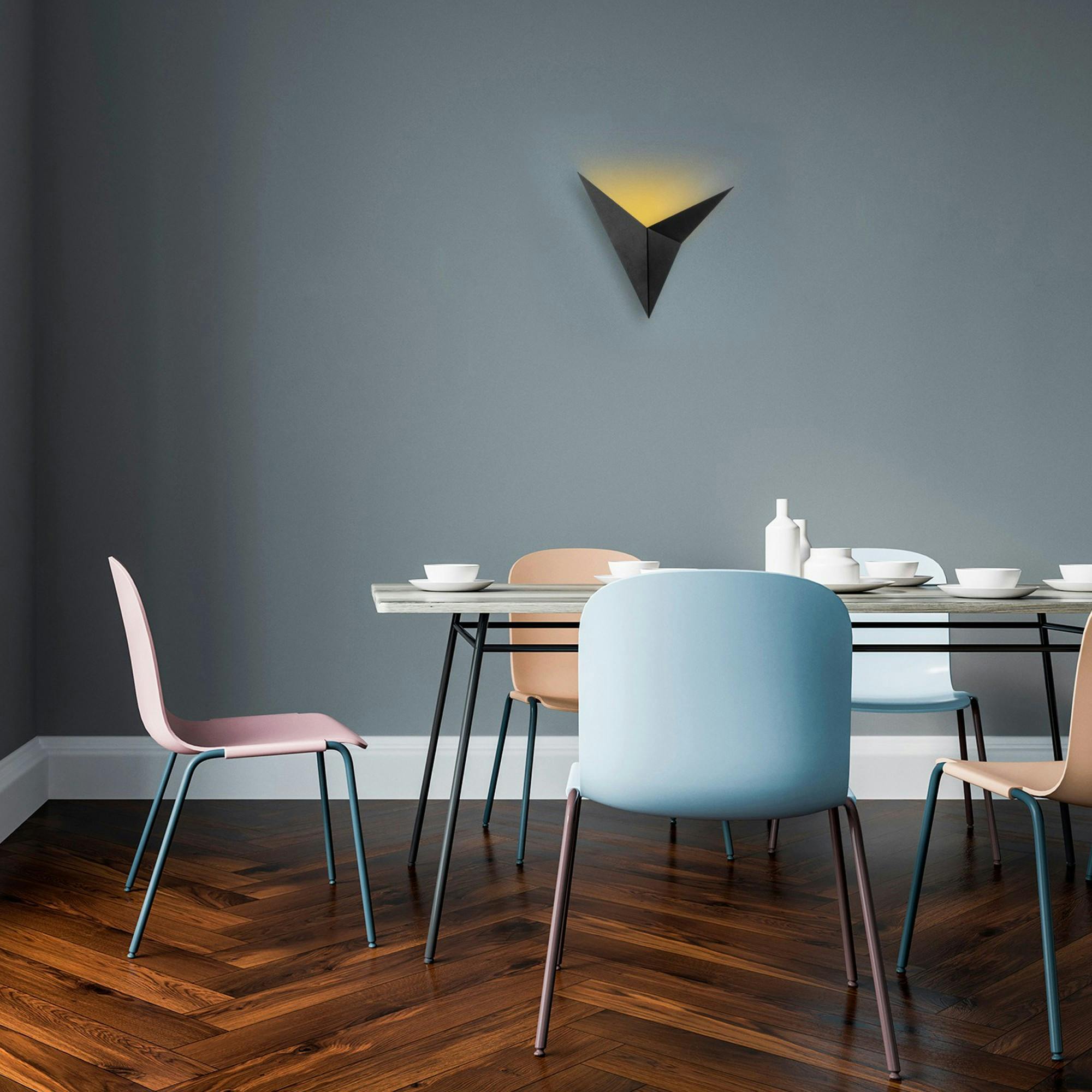 Applique murale design noire, origami triangulaire SFAX