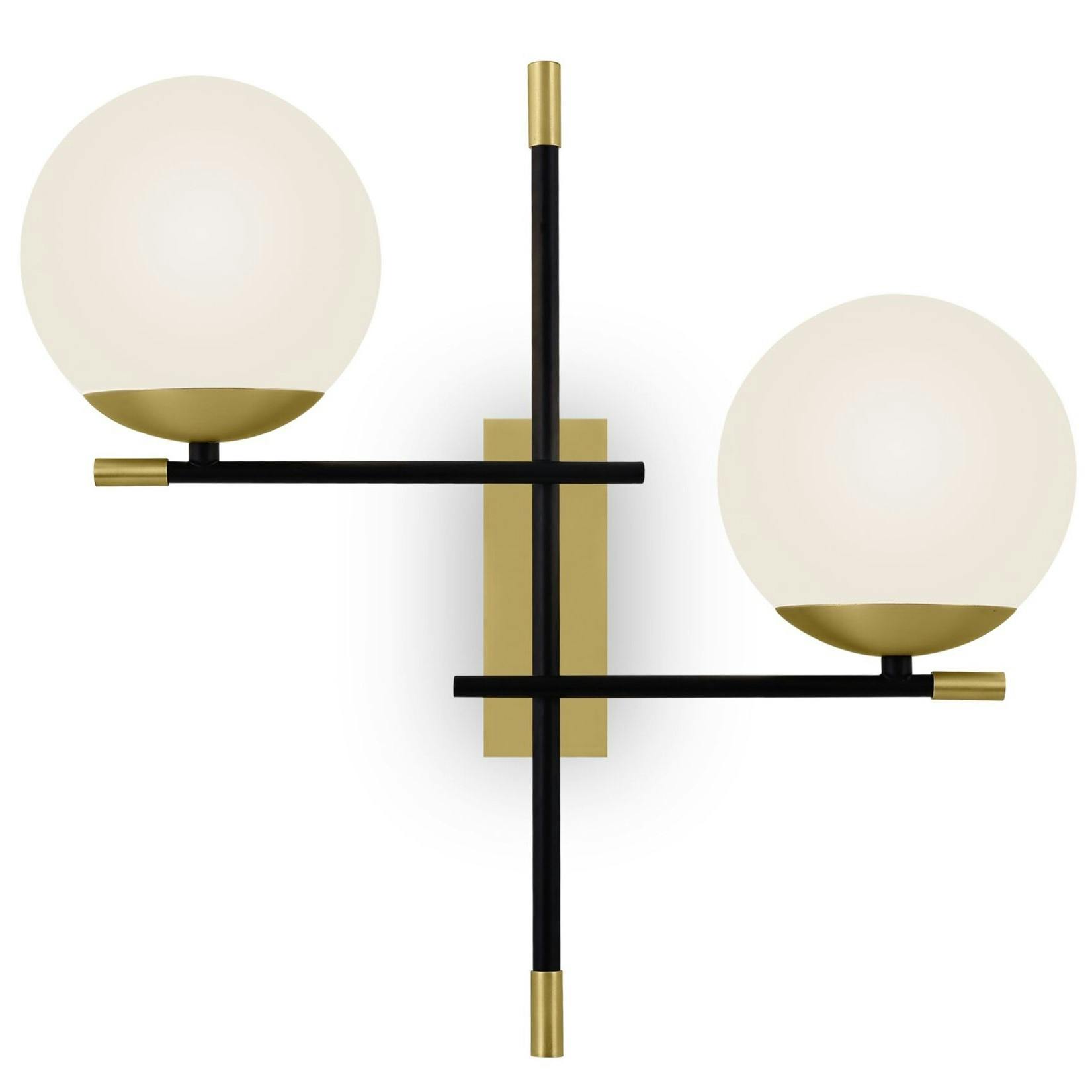 Applique murale globe en verre dépoli blanc 2 ampoules MODENE
