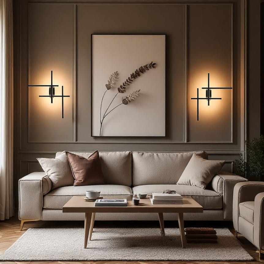 Applique murale graphique – barres croisées noires SALEM