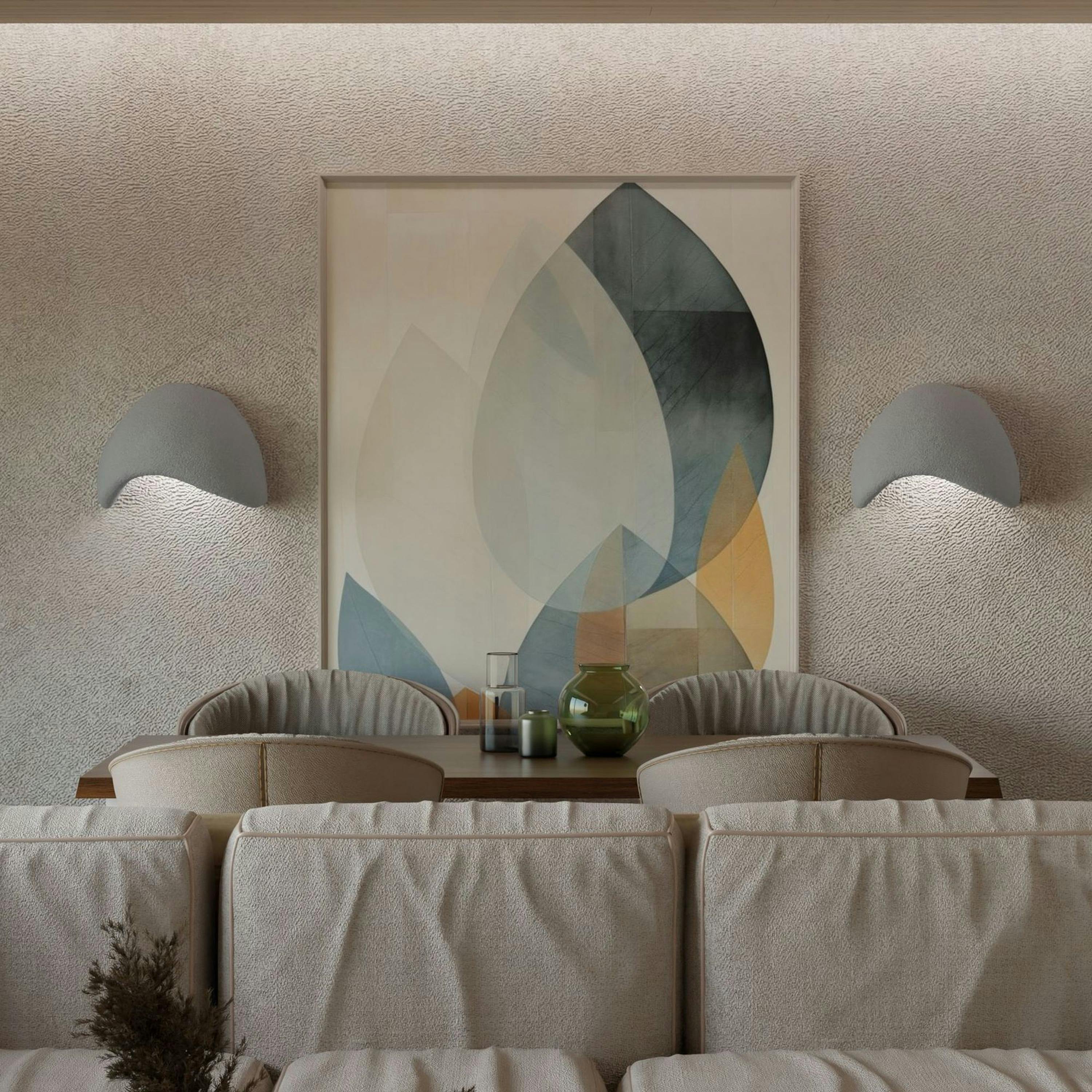 Applique murale grise design organique 35 cm (lot de 2) NOXIS