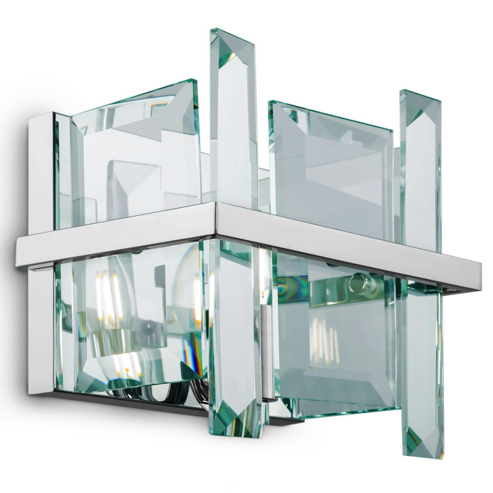 Applique murale moderne en verre forme cube 1 ampoule MODENE