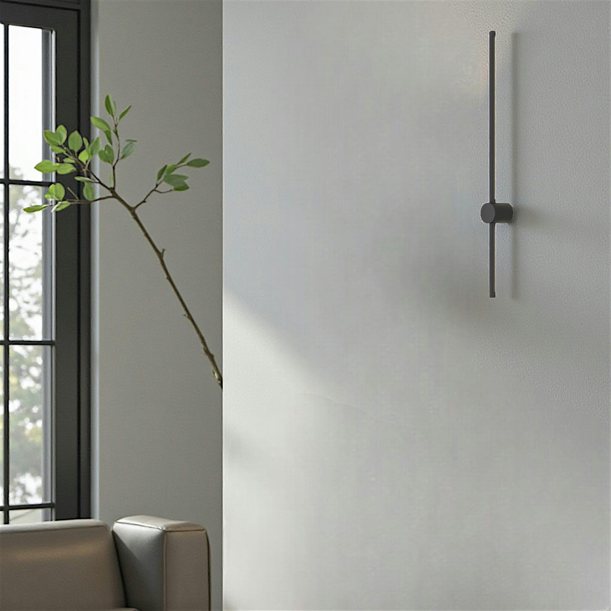 Applique murale noire – barre verticale minimaliste SALEM