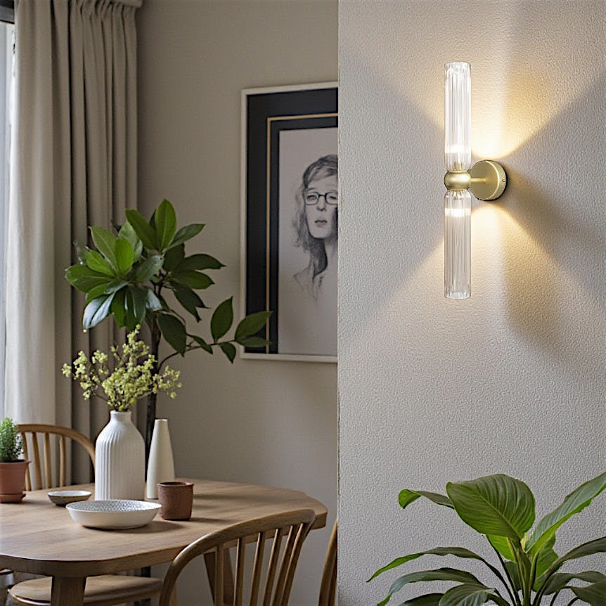 Applique rétro en verre ambré, forme sablier fin SOLANA